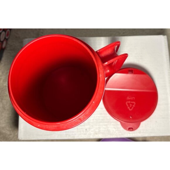 Vintage 1993 Coca-Cola Polar Bear Travel Mug With Red Lid & Handle - Picture 8 of 11